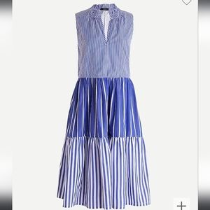 J. Crew Blue and White Striped Dress